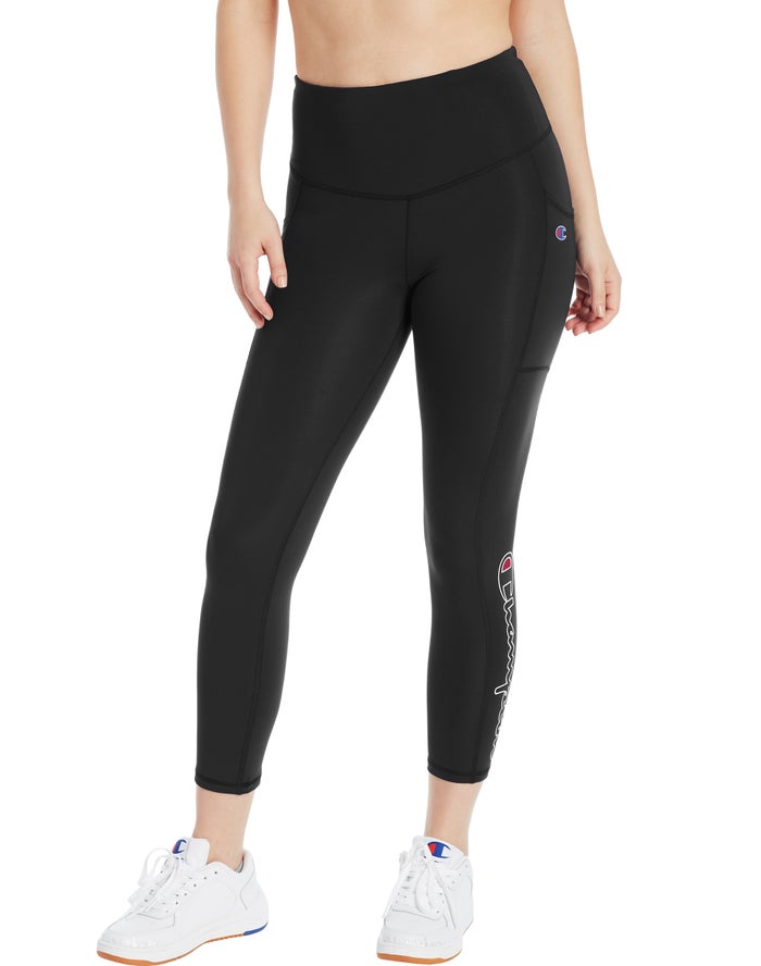 Champion Dame Leggings Sort - Absolute 3/4 Pocket - Danmark ZJK-732148